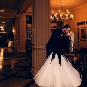 Carolina Herrera layered, cut-out tulle gown. Wedding dress.